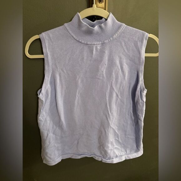 Croft & Barrow Sleveless Turtleneck Sweater Periwinkle Blue Women's L - Picture 2 of 4